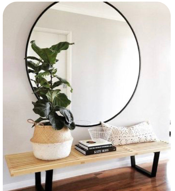 Arlene Round Mirror silver XXL size 120 cm with brushed silver frame . Clearance price is to purchase and pay in store only