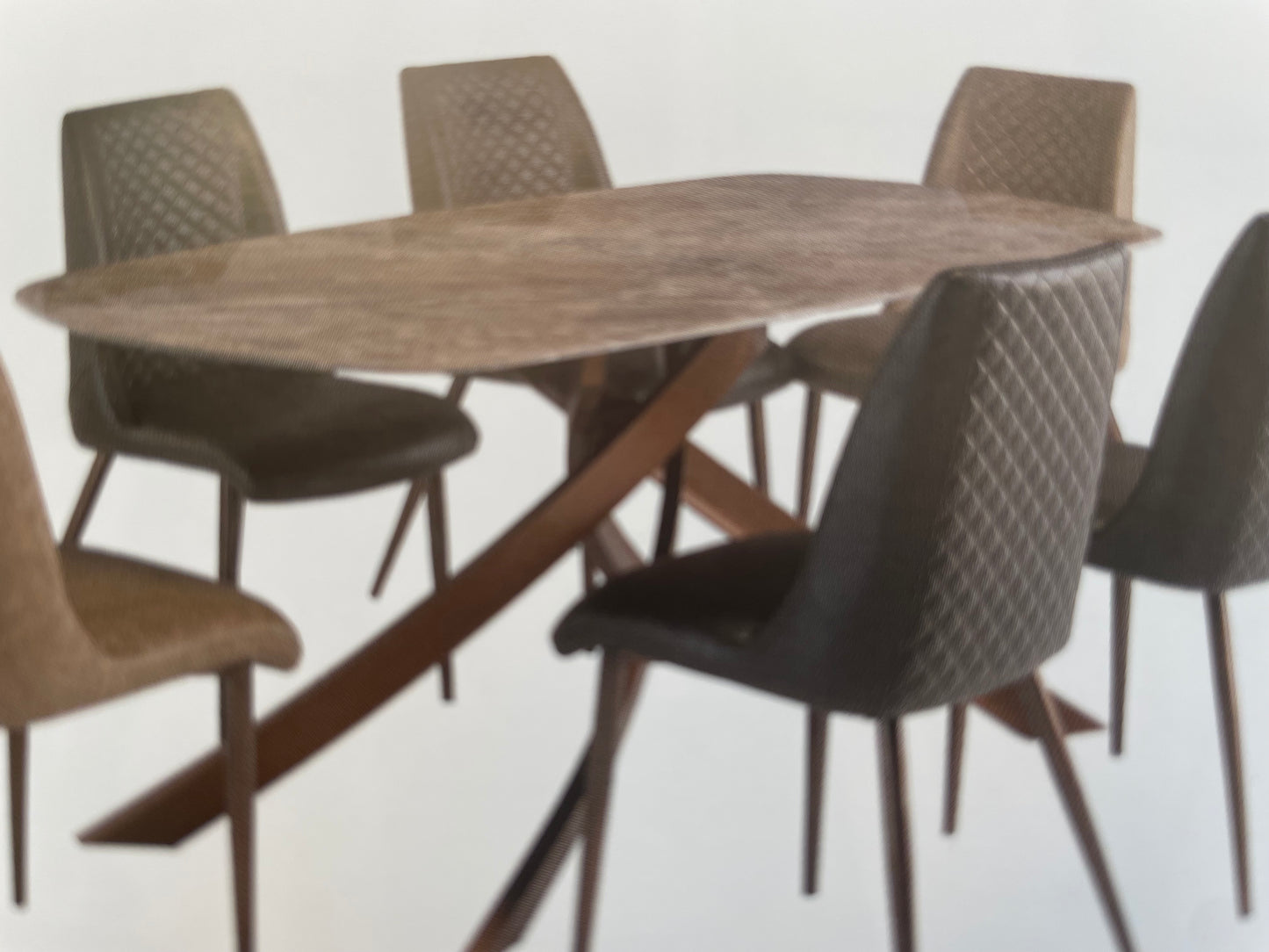 Chester large dining table with brushed brass legs