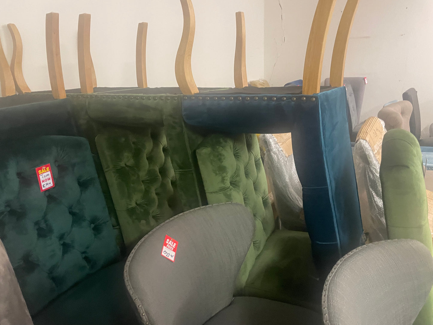 Dining chairs for €50 -60 -70 each sold as seen . Instore purchase only, disposal