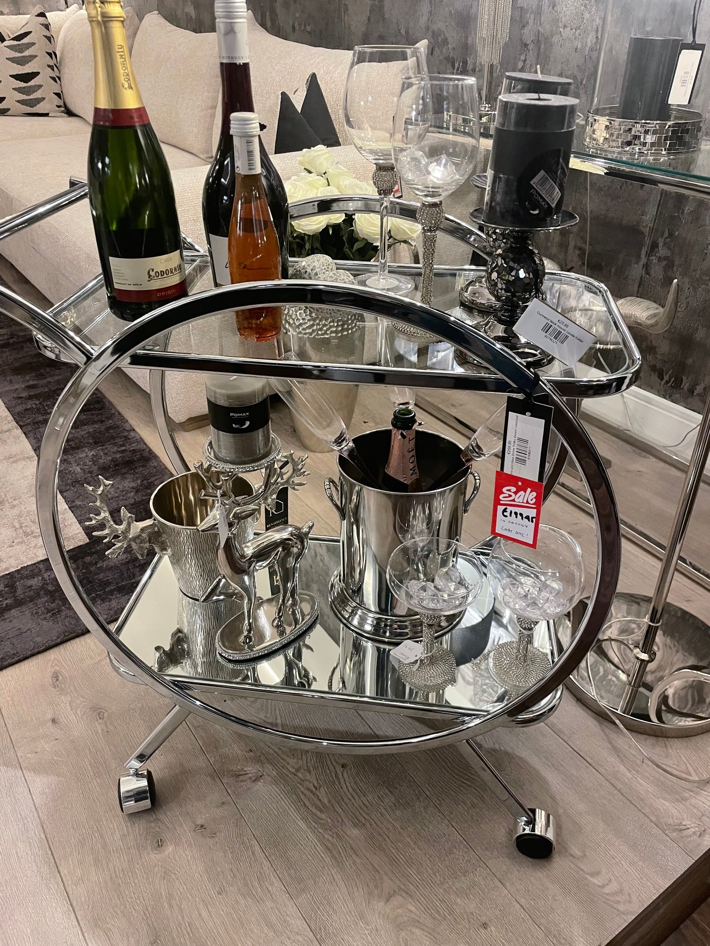 Drinks trolley circle chrome reduced . SOLD OUT