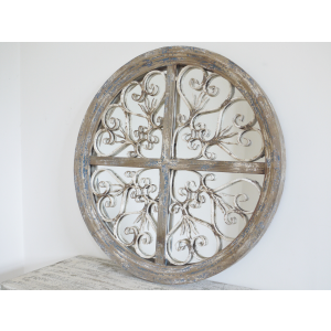 Antiqued round rustic Gothic mirror for Collection only