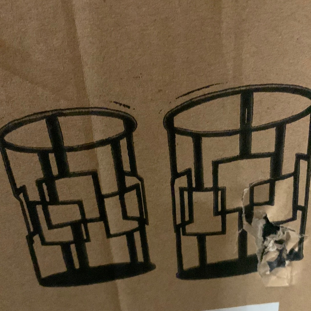 Set Of 2 Avantis October Polygonal black Frame Tables Reduced Collection only