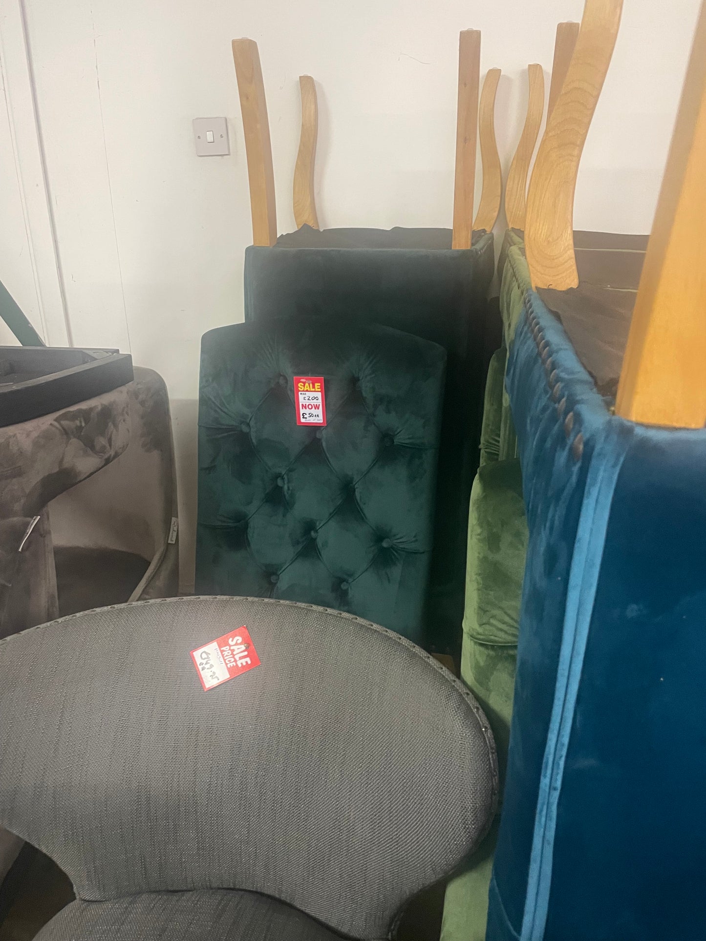 Dining chairs for €50 -60 -70 each sold as seen . Instore purchase only, disposal