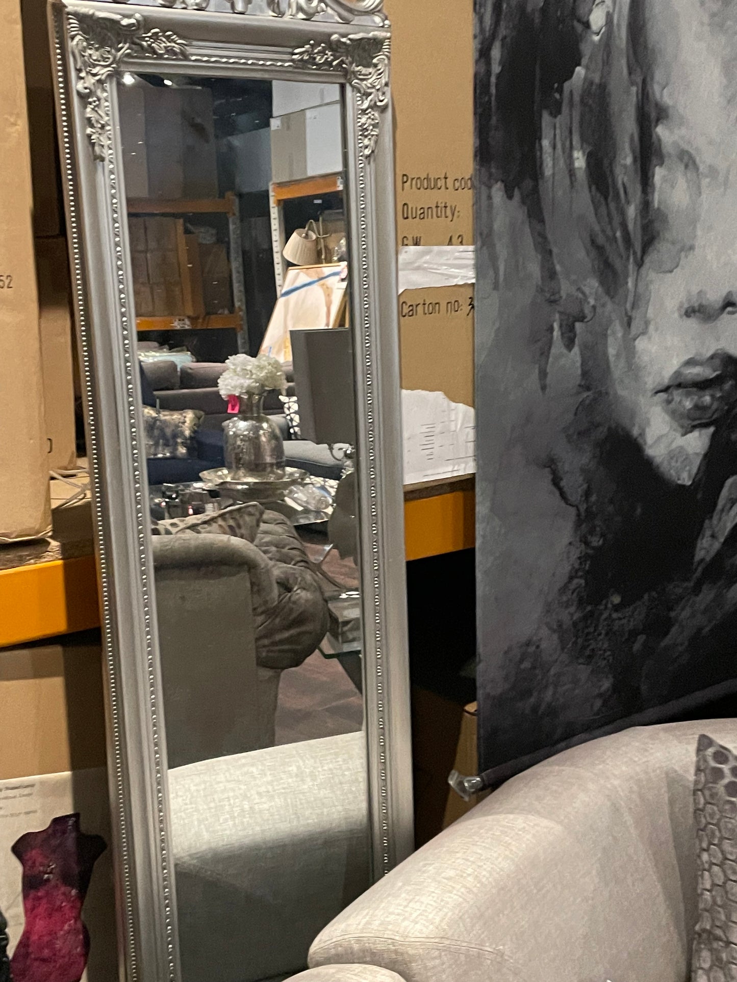 Silver dressing mirror full length collection only
