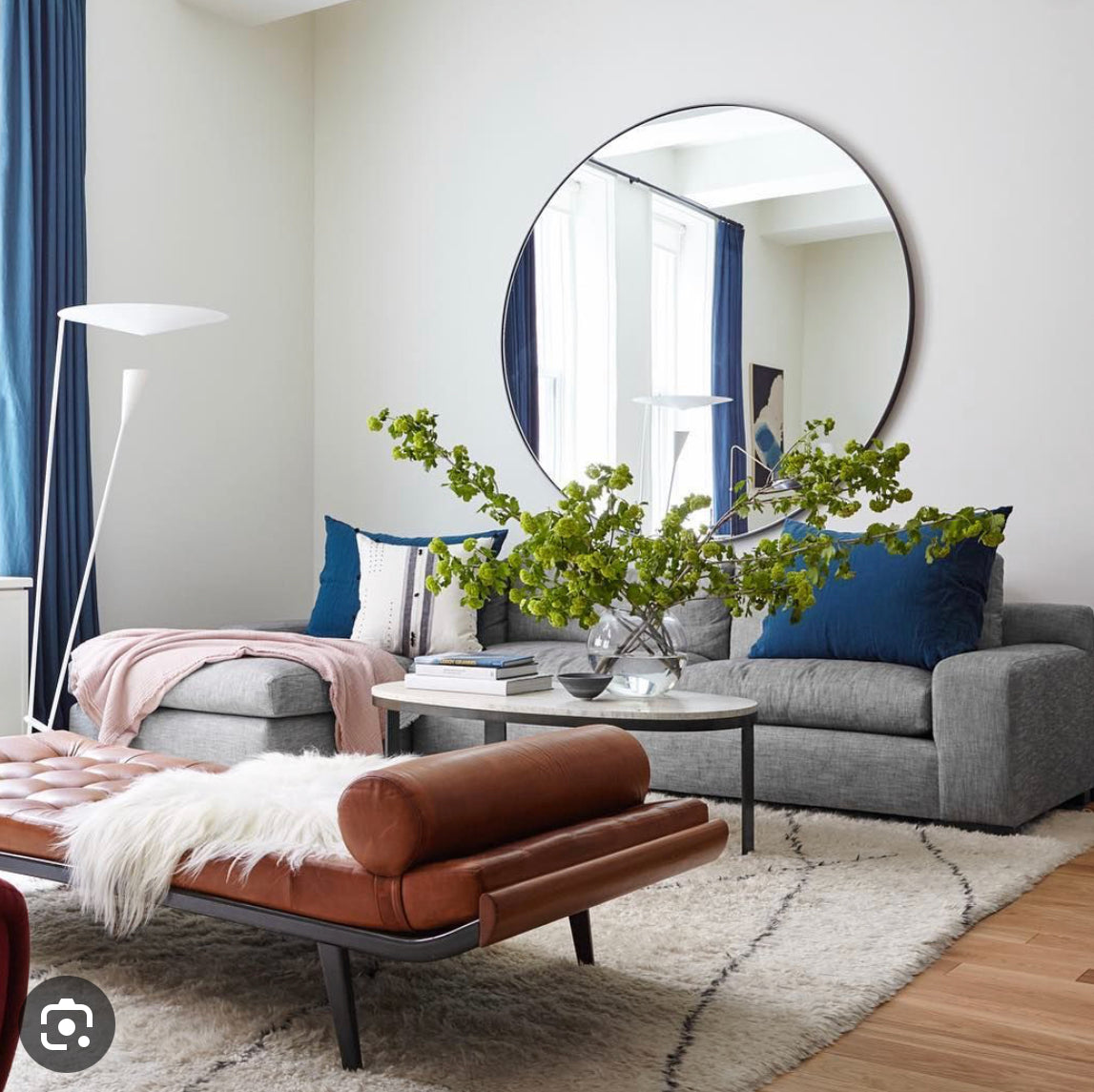 Arlene Round Mirror silver XXL size 120 cm with brushed silver frame . Clearance price is to purchase and pay in store only