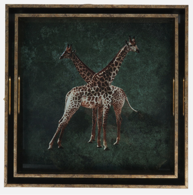 Giraffe Decorative Set of 2 Nesting Trays