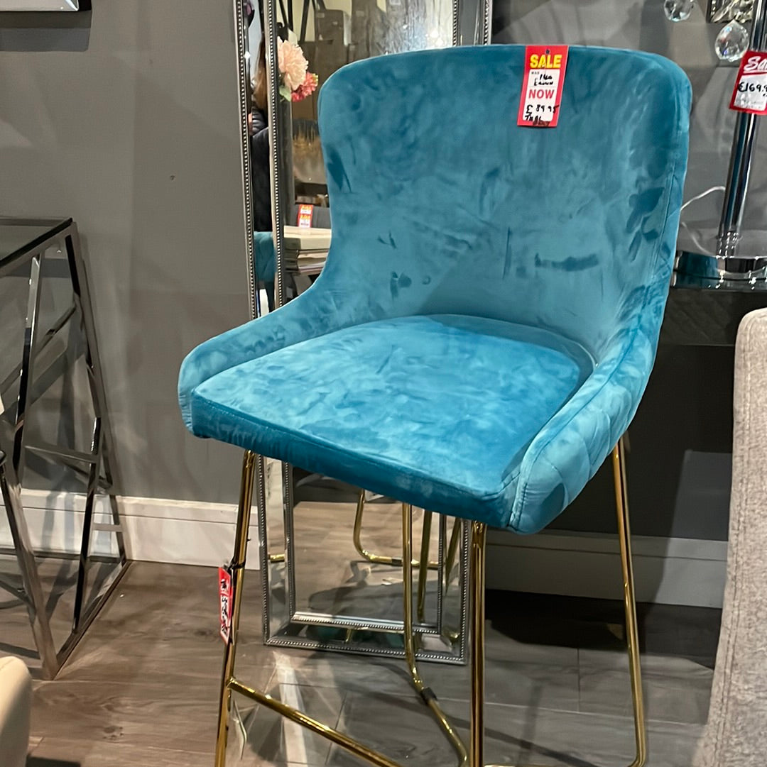 Crown Keri Bar Stools x 2 mink w gold leg for Collection only Clearance Offer