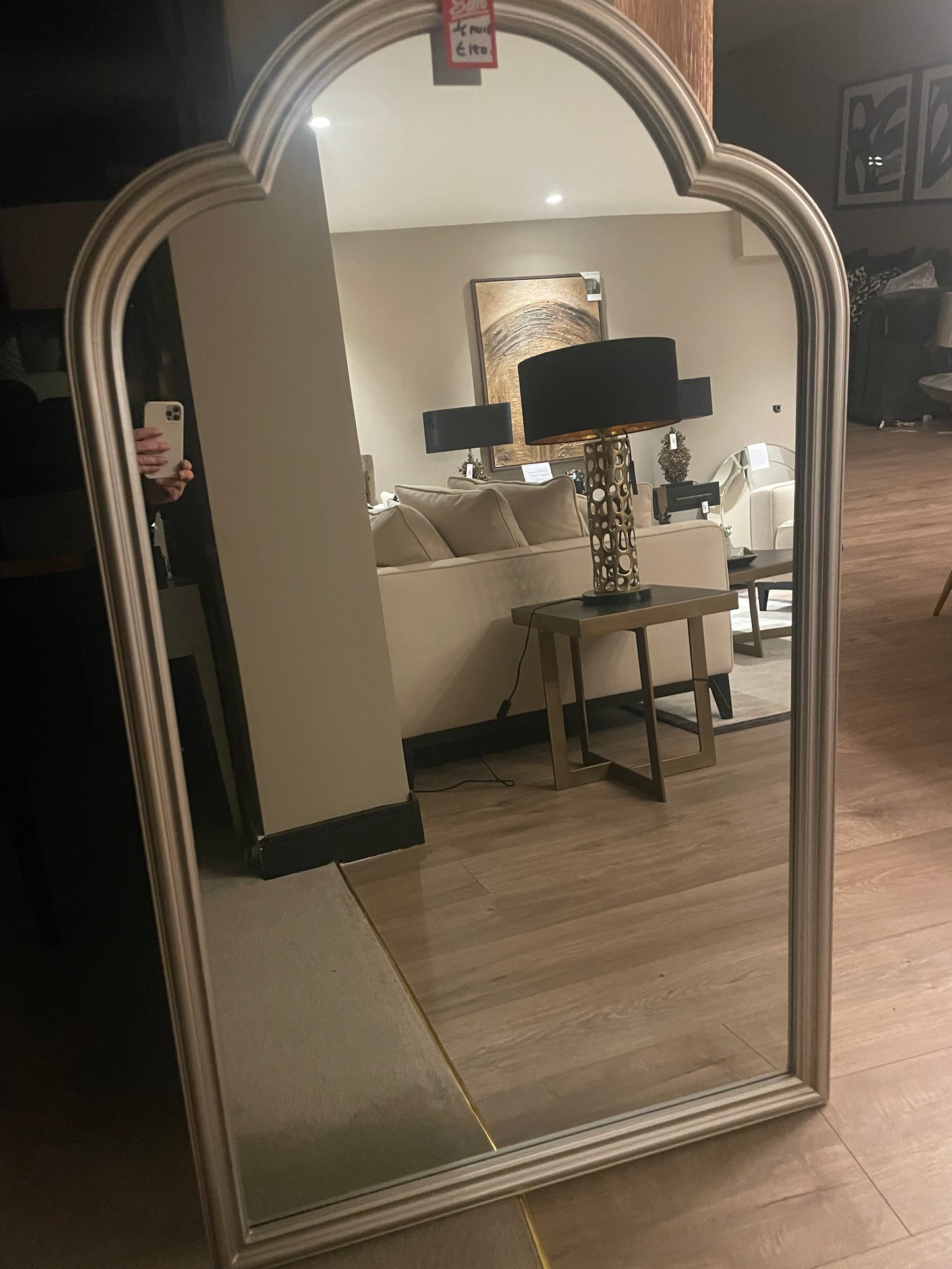 Arch top mirror in champagne tone fabulous ! Purchase in outlet