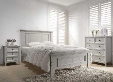 Milan bed in clay grey with high panel headboard king size last one