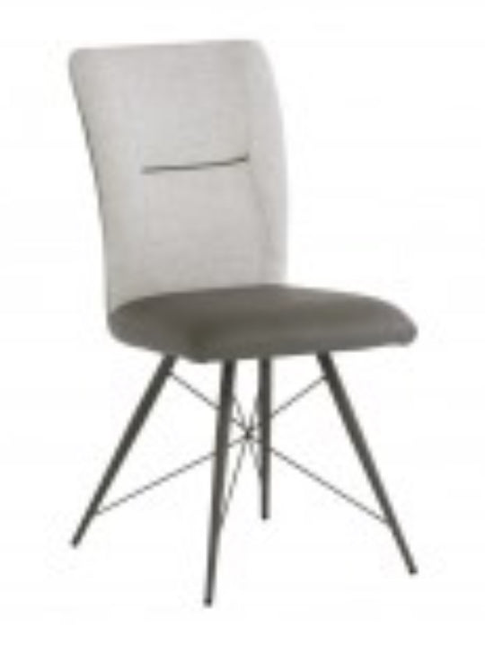 AMALFI Fabric & PU dining chair with dark metal legs Special Purchase available in sets only