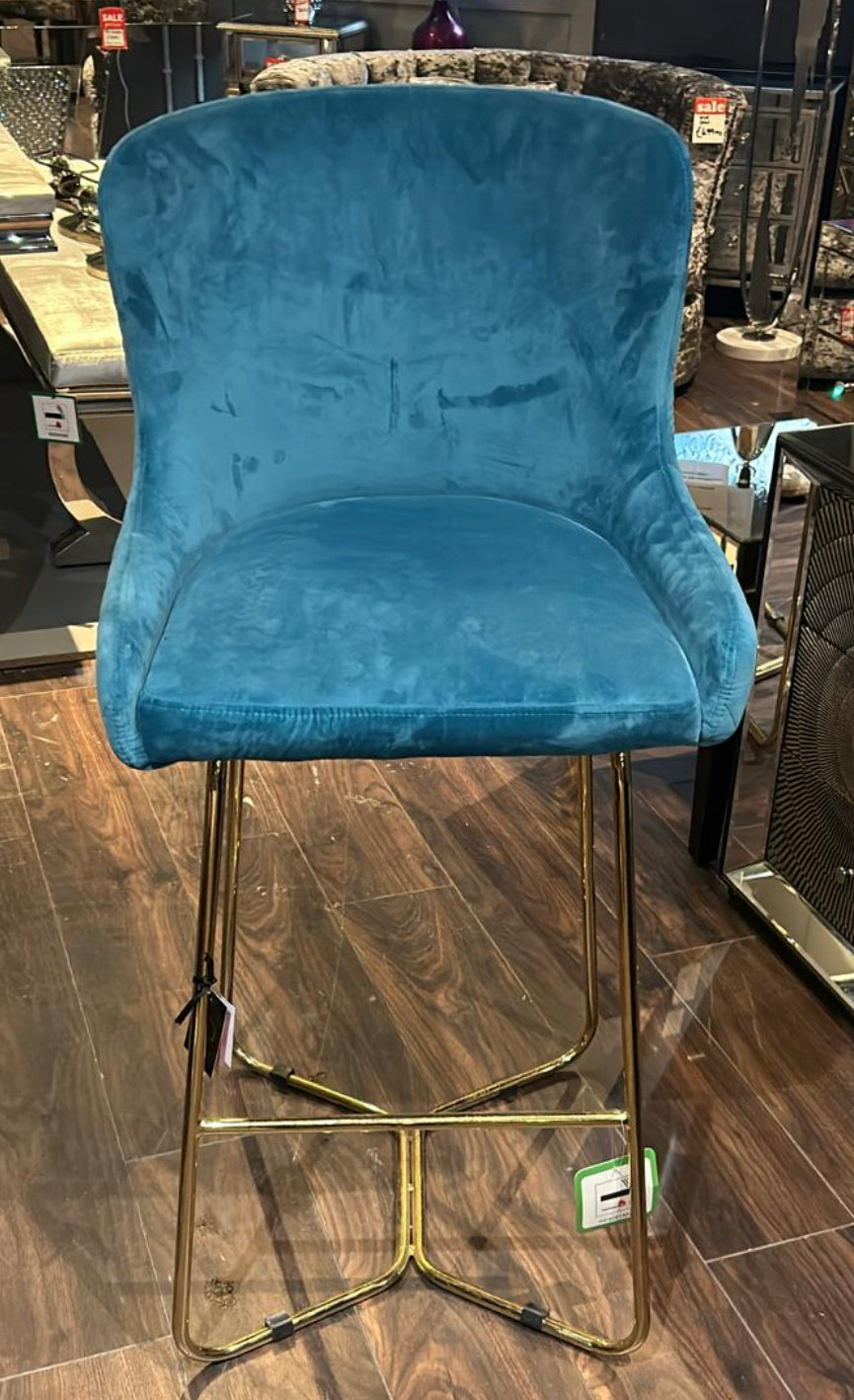 Crown Keri Bar Stools x 2 mink w gold leg for Collection only Clearance Offer