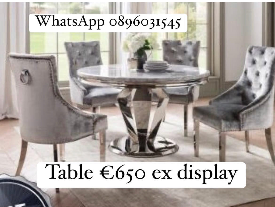 Arturo round ex display with chrome base. Sold as seen INSTORE one only