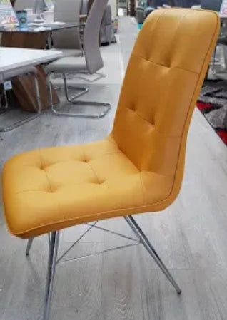 Tampa set of 4 available contemporary ochre dining chairs Half price disposal if paid Instore ( full sets only)