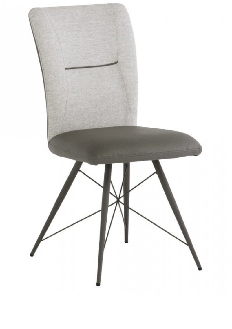 AMALFI Fabric & PU dining chair with dark metal legs Special Purchase available in sets only