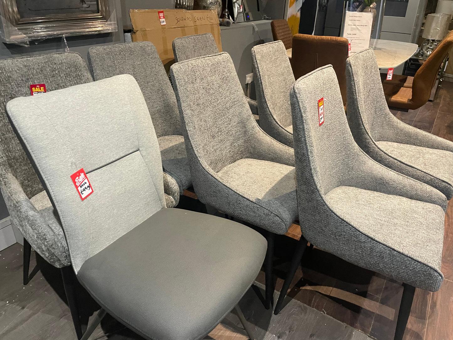 Monaco grey gloss dining table 120 cm clearance new in box pay instore