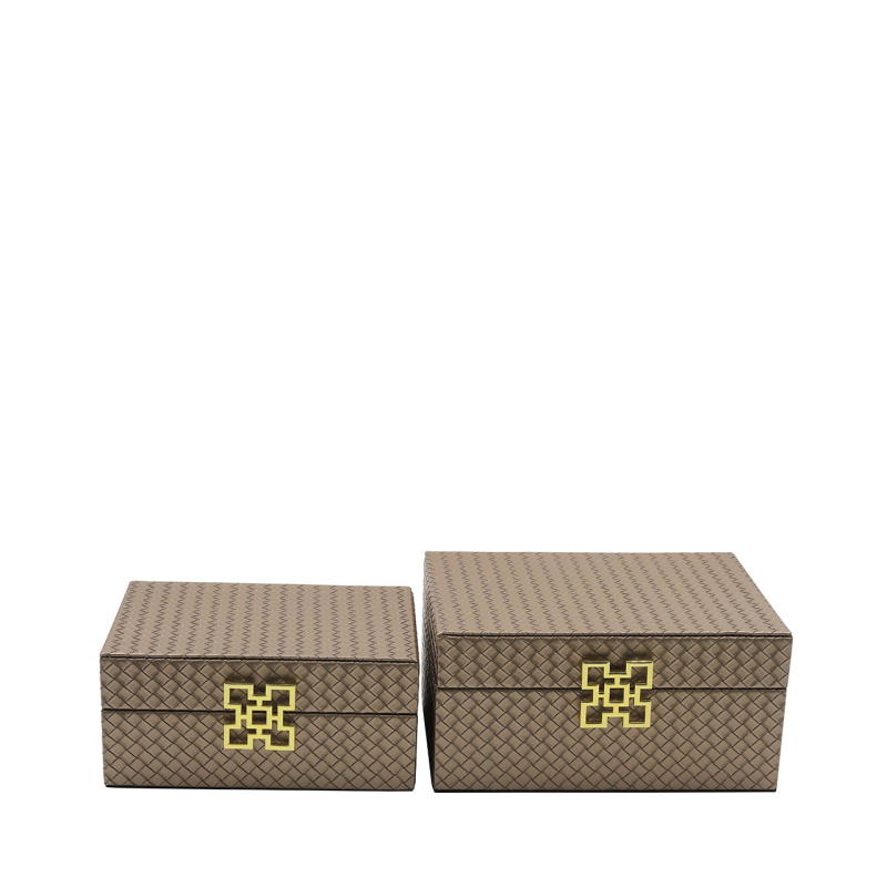 Set of Storage Boxes Taupe