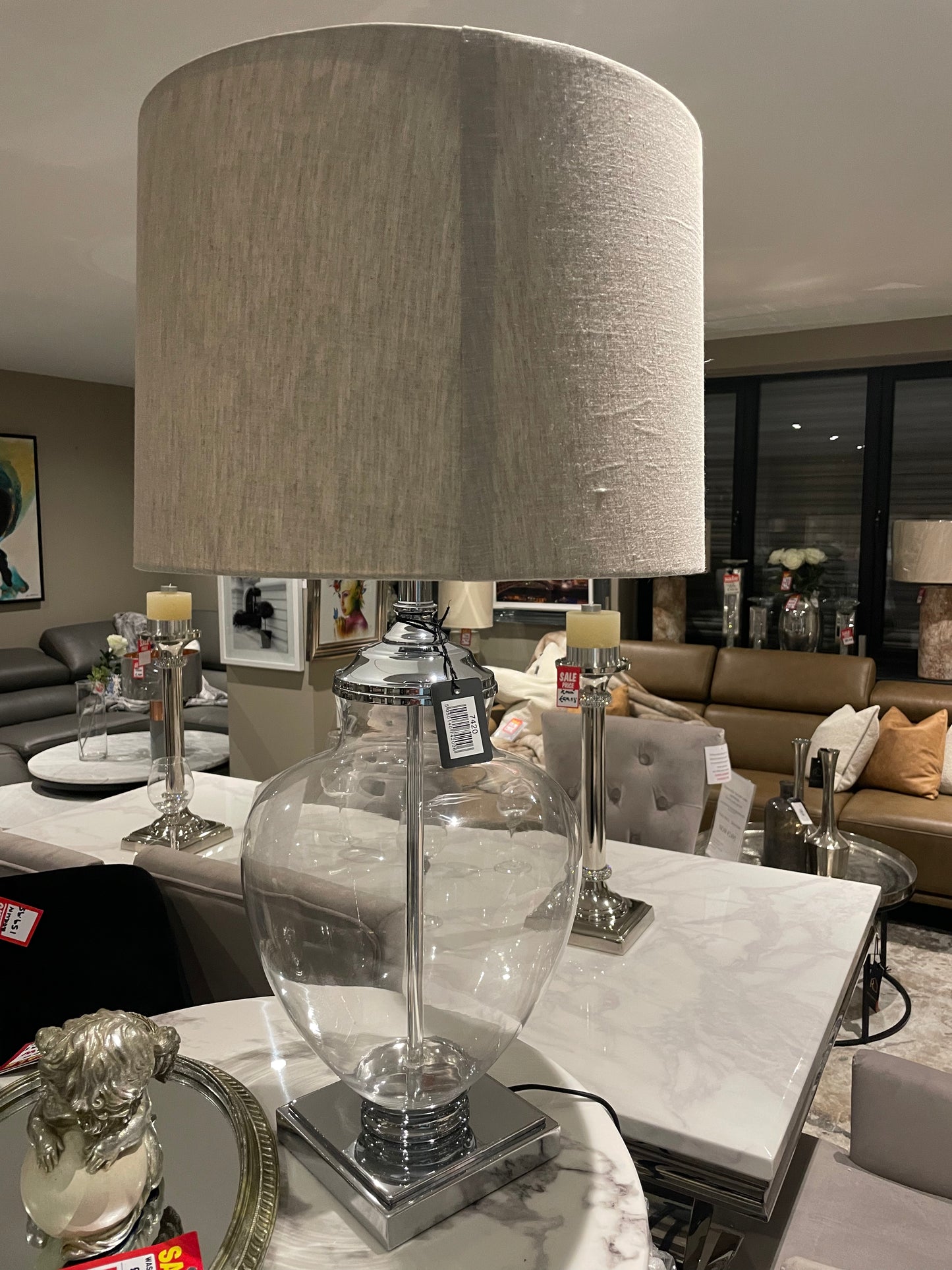 Glass table Perugia lamp 7420 for collection