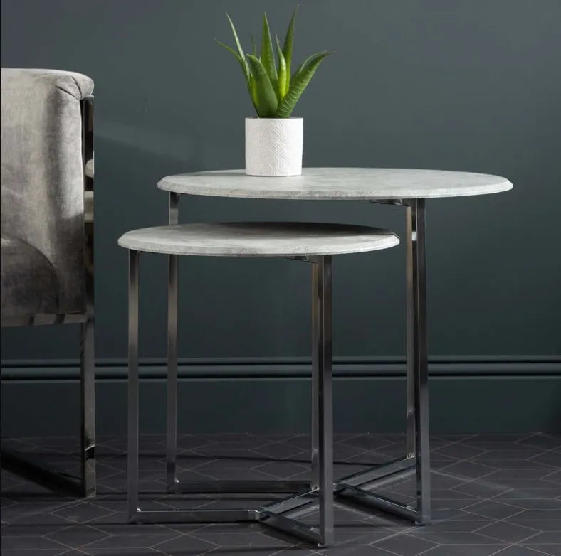 Canada round table with cement look top for collection