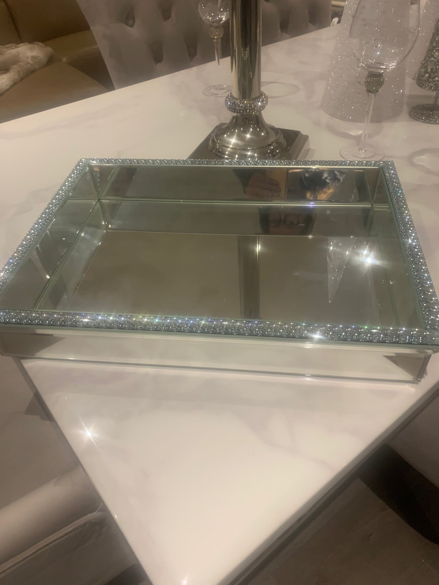 Statement large Trinity Mirrored Tray Collect instore