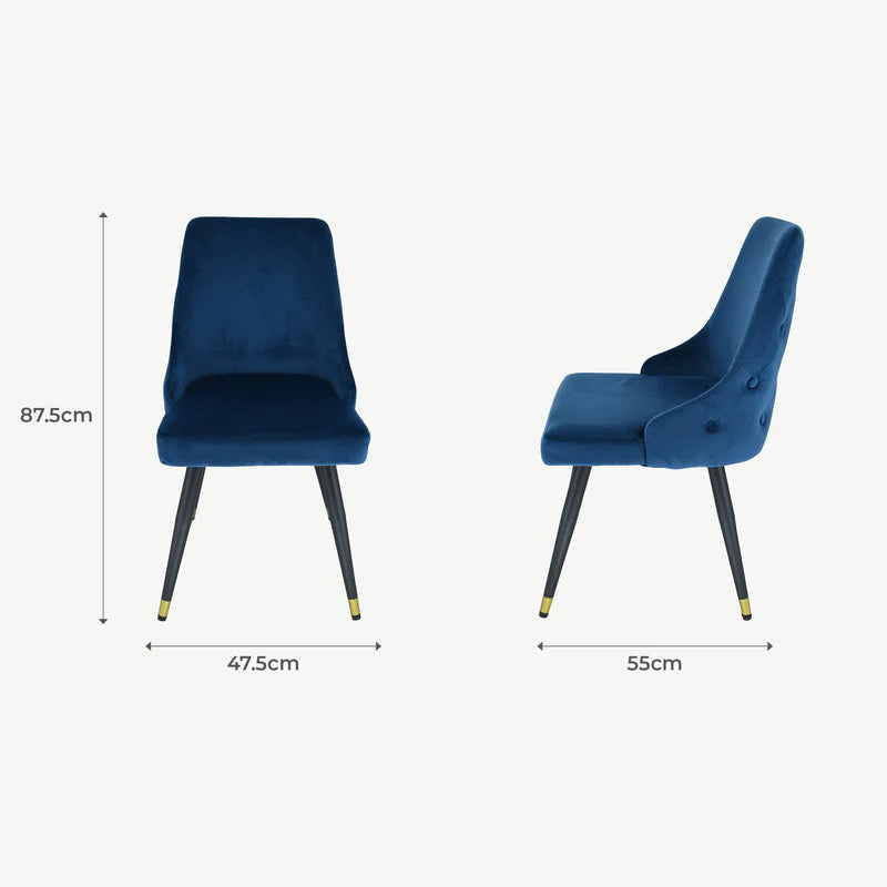Ava dining chairs with gold cap on clearance almost half price offer. Disposal complete sets only