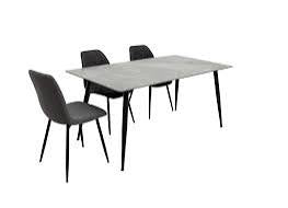 Regal marble effect dining table from €169.95! choice of colours/Size 130 cm or 160 cm . Options also with 4 chairs or 2 plus bench. Pay Instore only