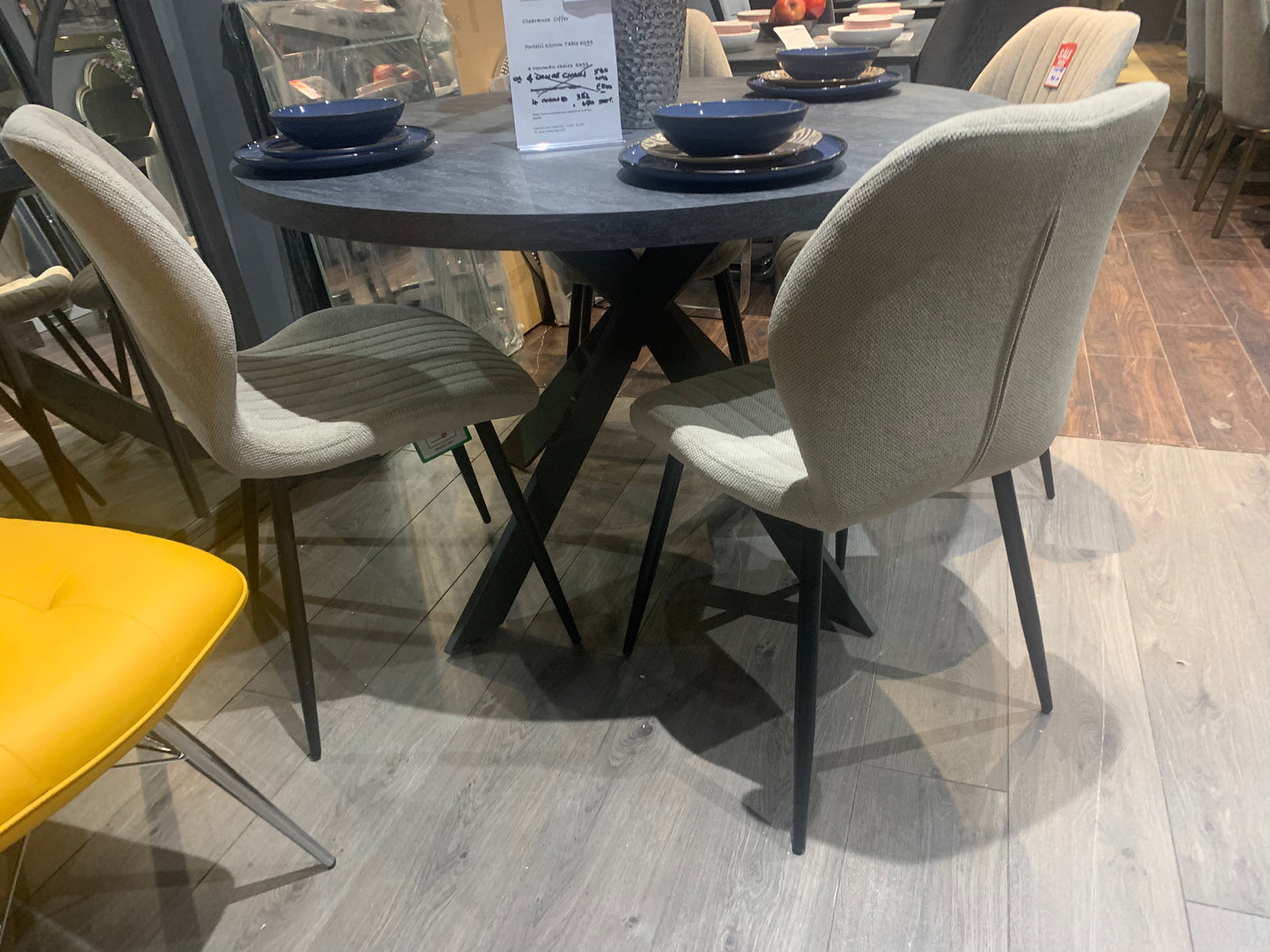 Conway dining chair in neutral water repellant stone colour fabric