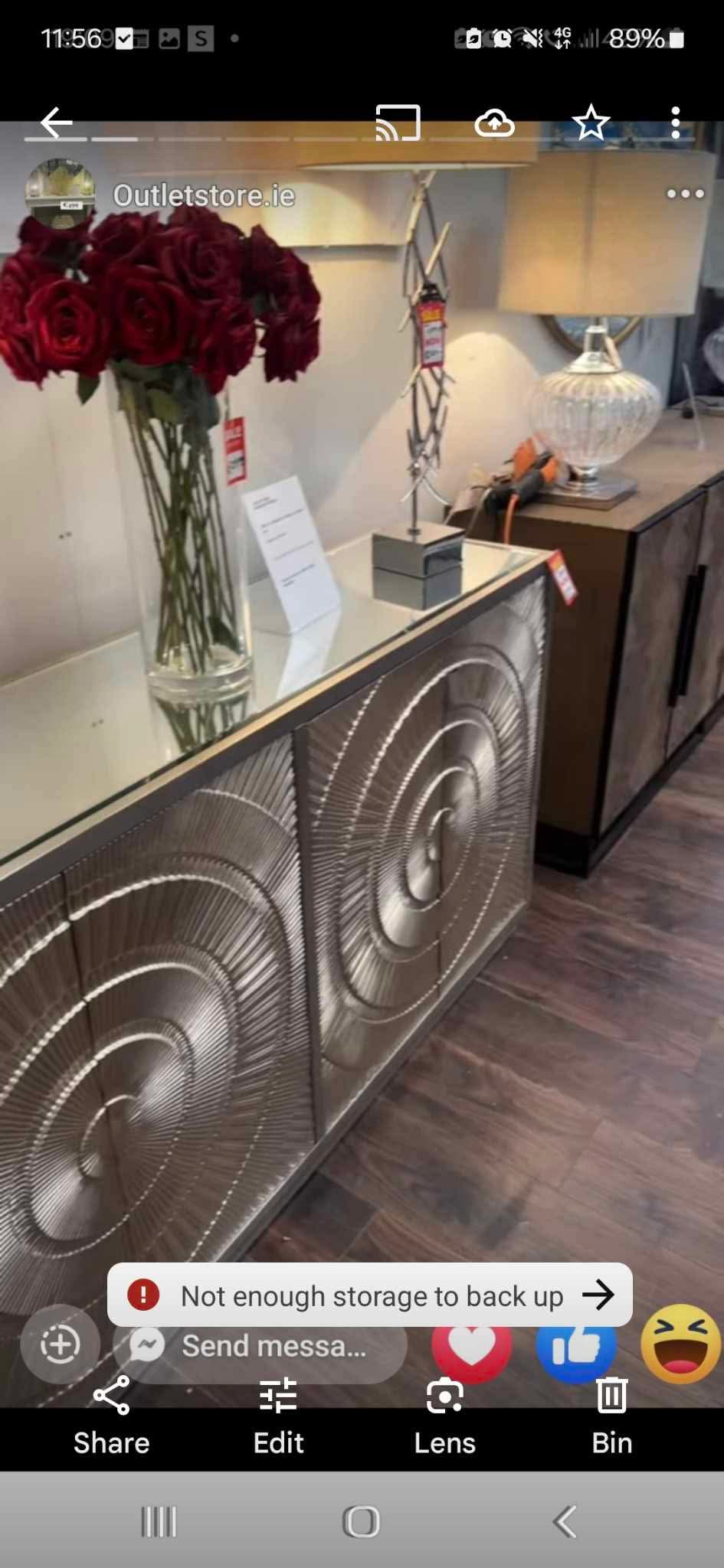 Aztec 2 Door large Sideboard view in outlet store . Sold as seen Pay instore only