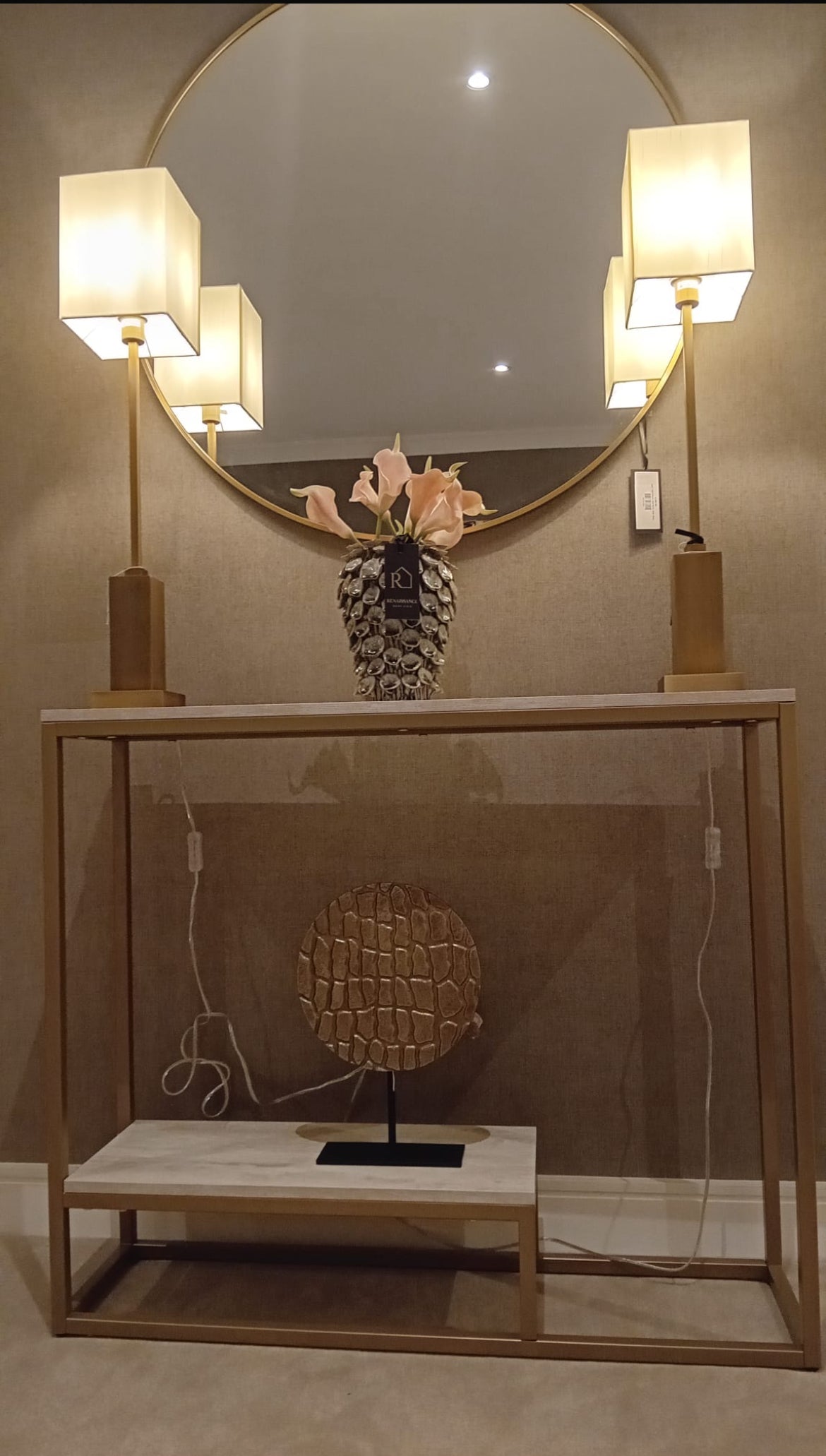 Susanne Gold and Cream console table special deal !