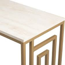 Dillon console table in gold and cream marble look. Flash Sale