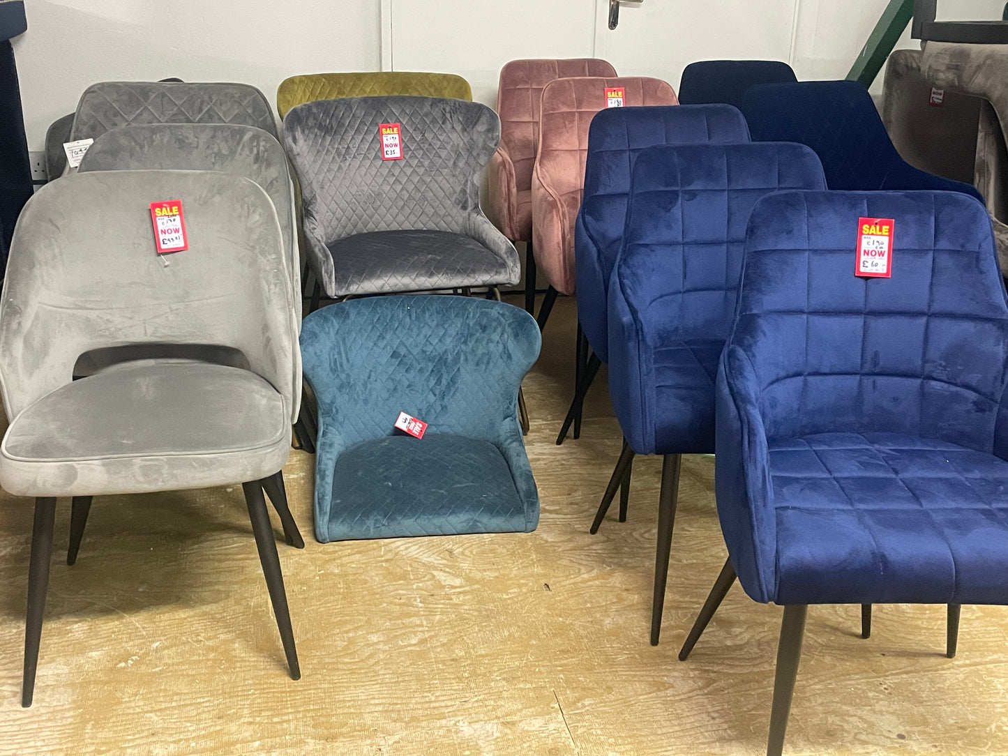 Dining chairs for €50 -60 -70 each sold as seen . Instore purchase only, disposal