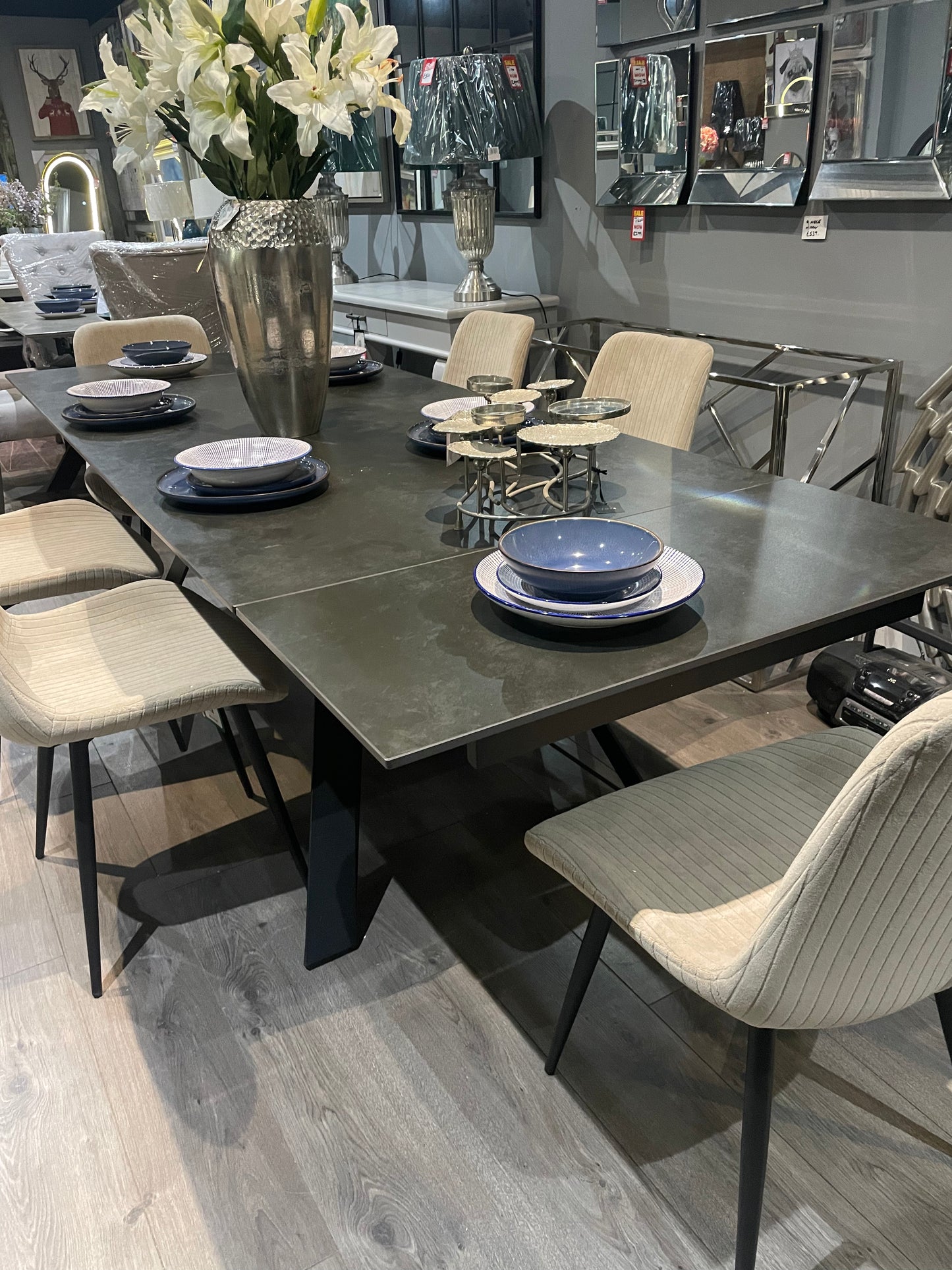Benny black extending dining table 160 -200/240 cm up to 30% off disposal offer