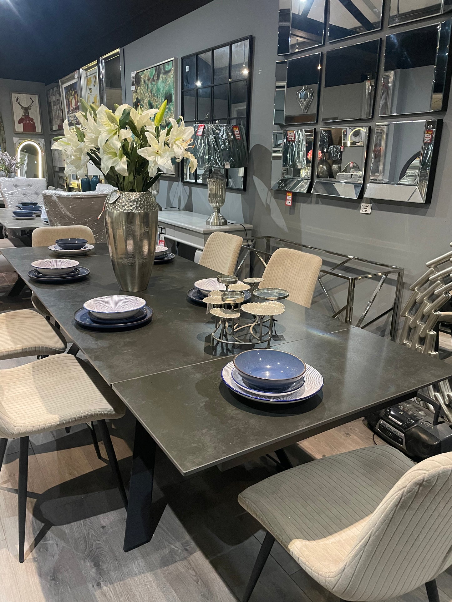 Benny black extending dining table 160 -200/240 cm up to 30% off disposal offer