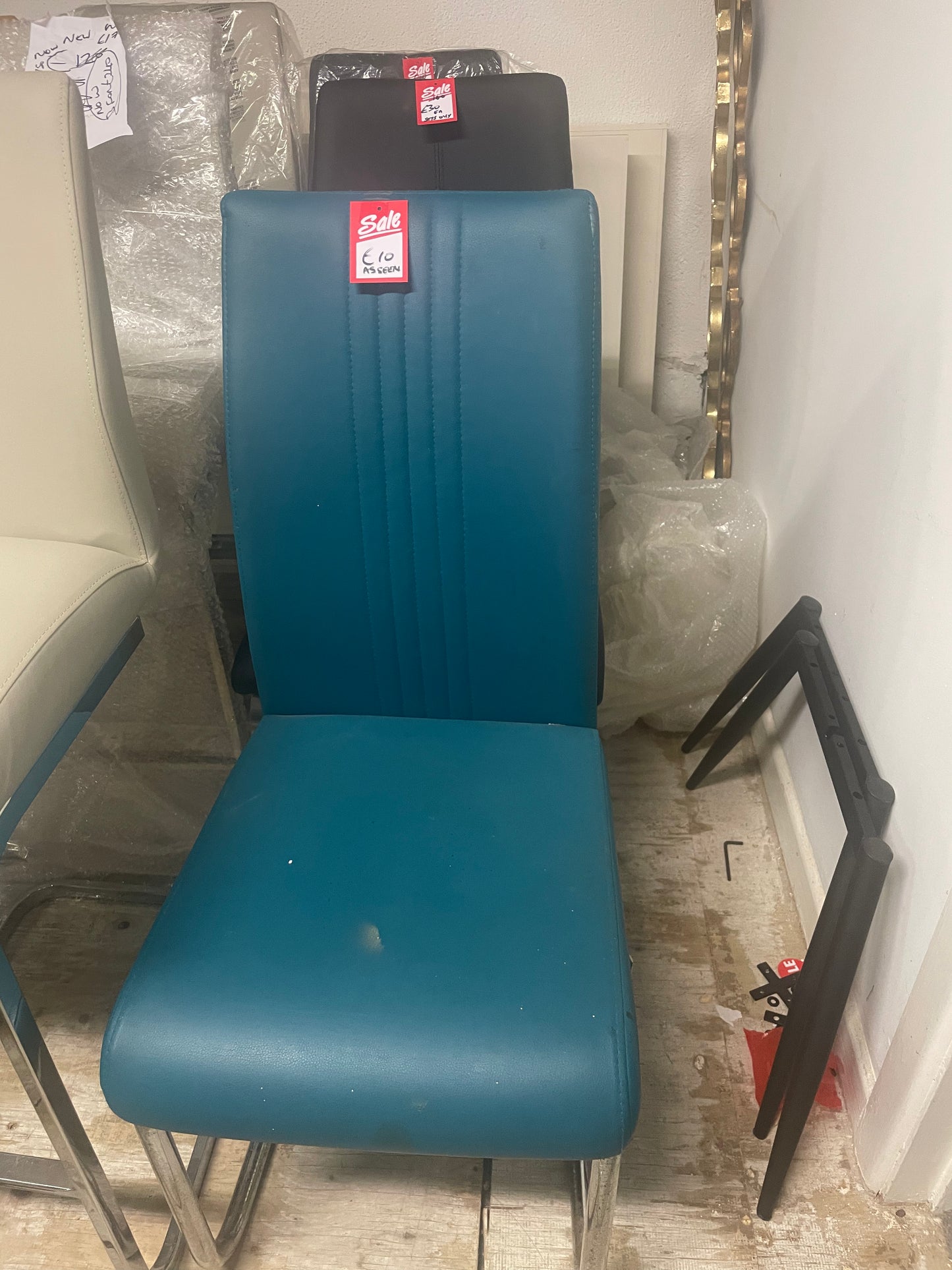 Dining chairs for €20 each sold as seen . One offs . Instore purchase only. Disposal