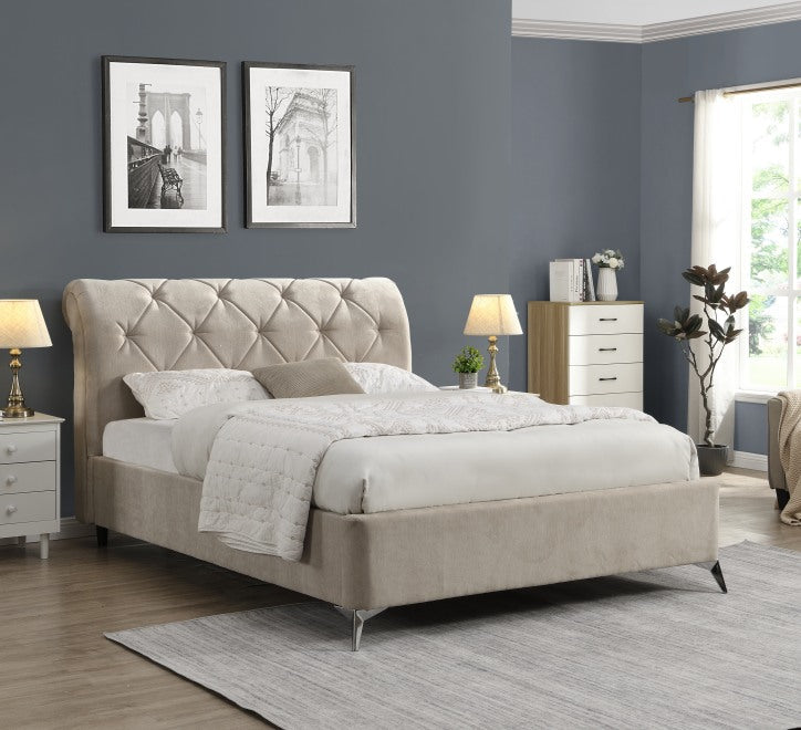Shelby gas life Ottoman bed in cream taupe colour