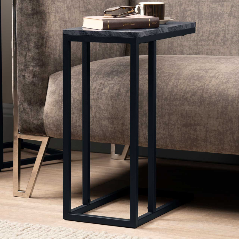 Alora Black metal sofa table in carton. reduced-Renaissance Design Studio
