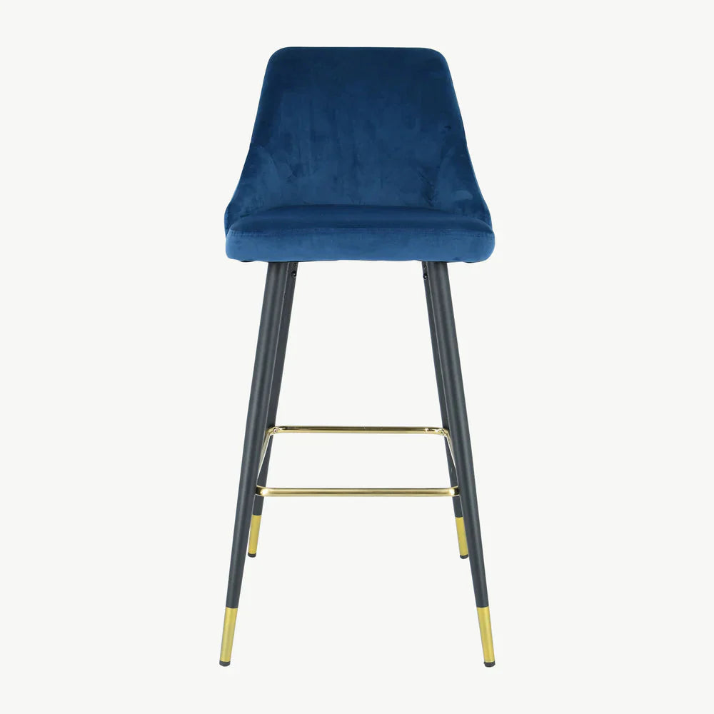 Avanza bar stool with gold cap in grey and navy .Now up to 50% off ! No exchange.-navy bar stool-Renaissance Design Studio