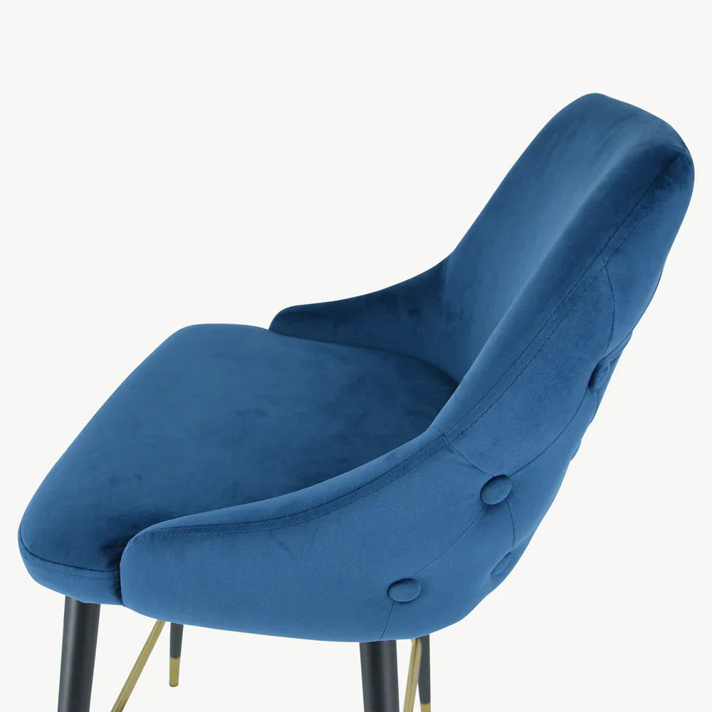 Avanza bar stool with gold cap in grey and navy .Now up to 50% off ! No exchange.-navy bar stool-Renaissance Design Studio