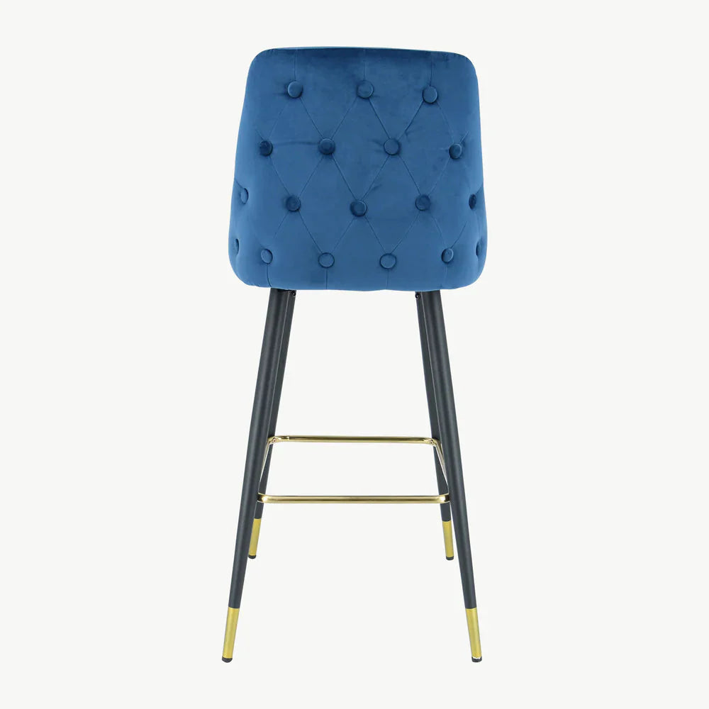 Avanza bar stool with gold cap in grey and navy .Now up to 50% off ! No exchange.-navy bar stool-Renaissance Design Studio