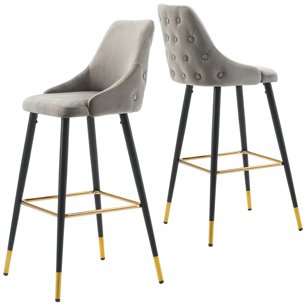 Avanza bar stool with gold cap in grey and navy .Now up to 50% off ! No exchange.-navy bar stool-Renaissance Design Studio