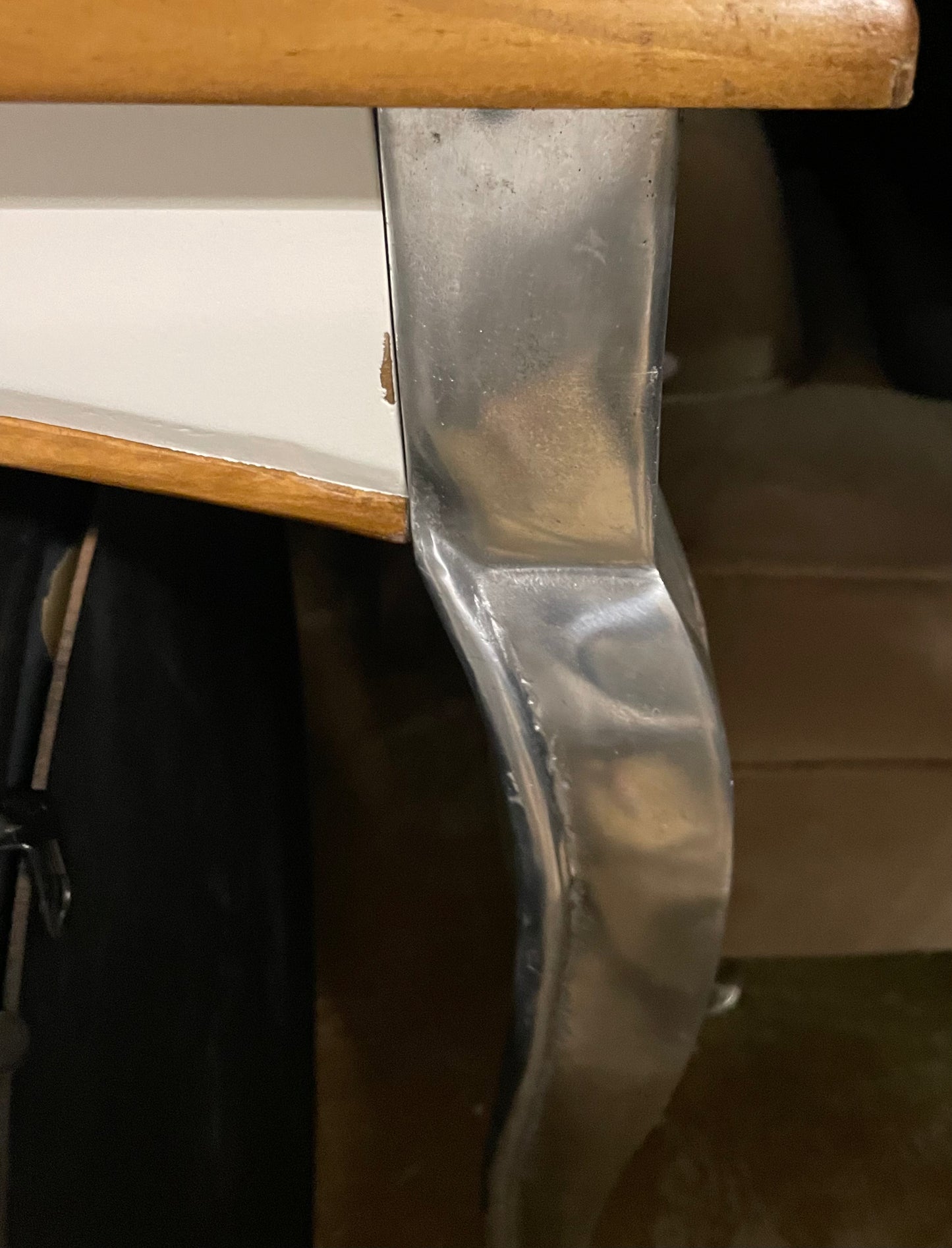Abbie Oak and aluminium Console Table with Curved Legs was €400 view Instore