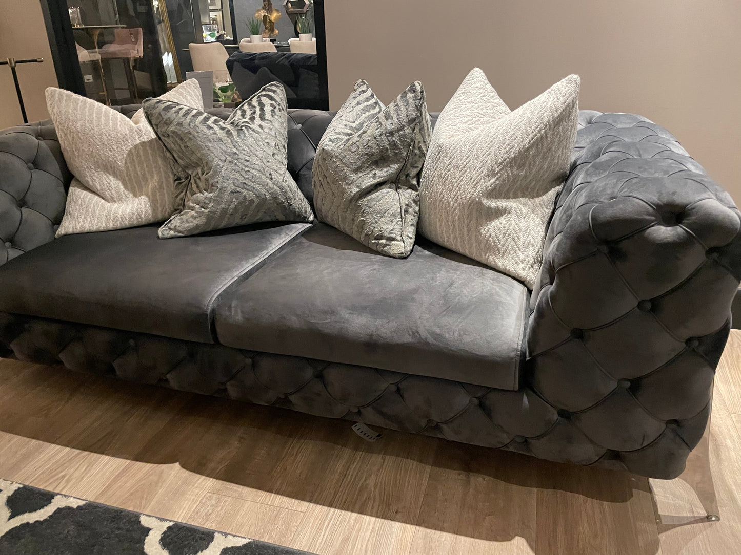 Vanessa buttoned designer armchair reduced view Instore to purchase