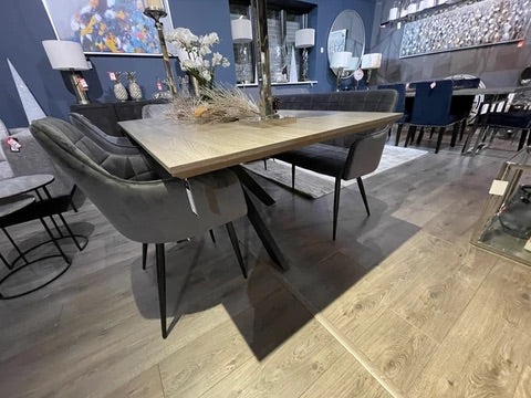 Mirabeau extending dining table with cross legs and *smart top top large