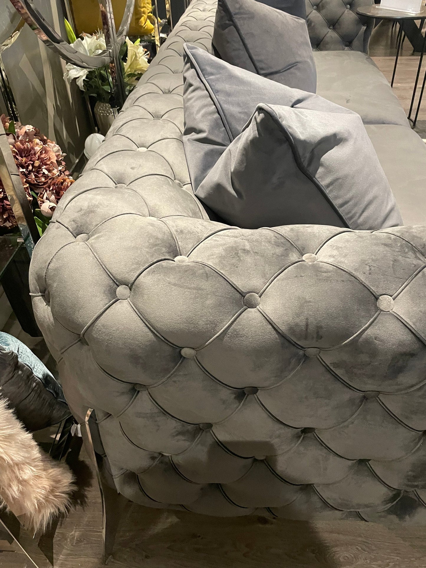 Vanessa buttoned designer armchair reduced view Instore to purchase