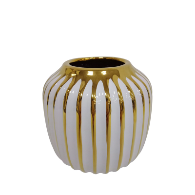 Keaton Vase white and gold/ 3 sizes /Flowers extra-Renaissance Design Studio