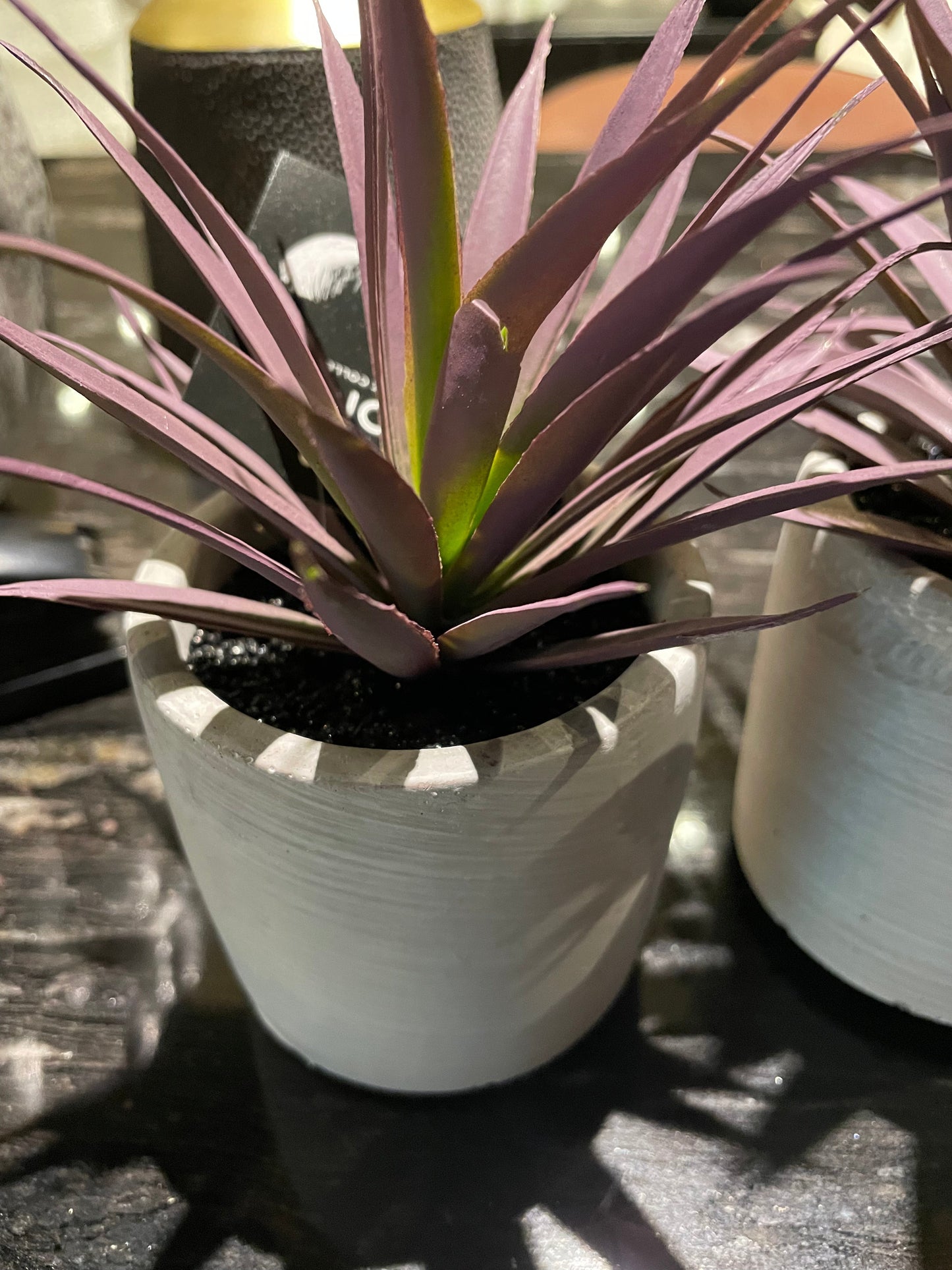 Purple Jungle Plant in cement pot-artificial plant-Renaissance Design Studio
