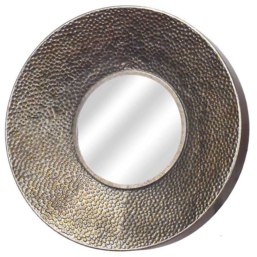 Gold 50 cm hammered finish mirror Click N Collect
