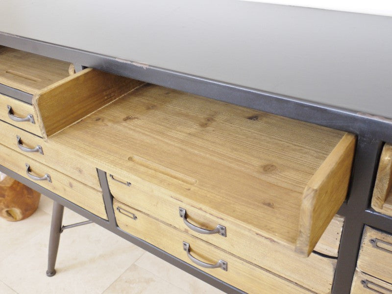 Urban Vintage Sideboard 9 drawer 3 shelf ex display Instore CLEARANCE offer . View and pay instore