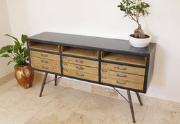 Urban Vintage Sideboard 9 drawer 3 shelf ex display Instore CLEARANCE offer . View and pay instore