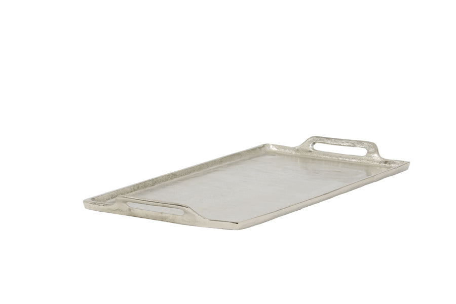 Rorik raw nickel tray with 2 handles 30 x 53 cm