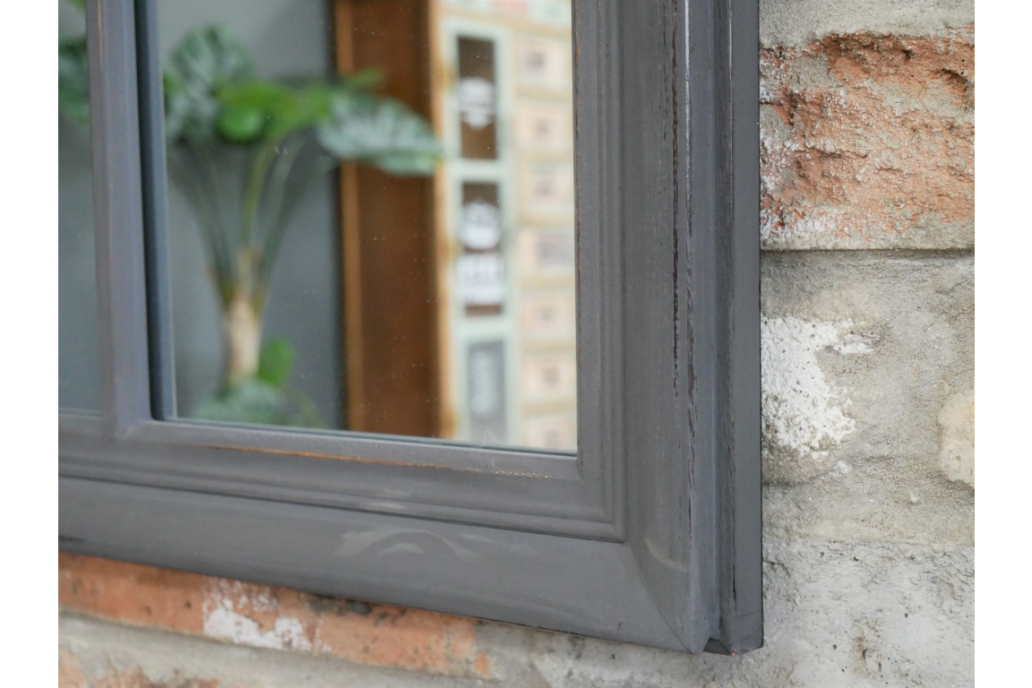 Charcoal Window Mirror with distressed finish !